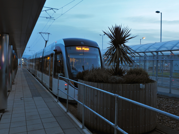 Tram is the most convenient way to downtown Edinburgh.